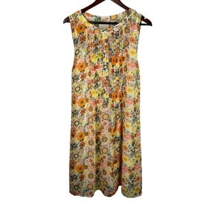 ModCloth | Yellow Orange Floral Chiffon Sleeveless Dress New